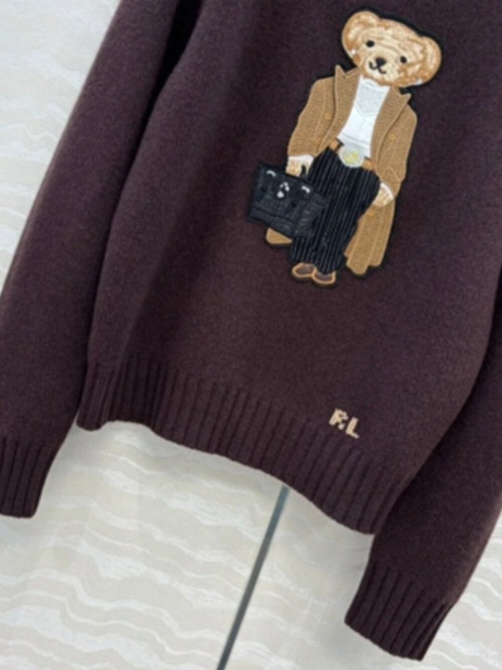 Ralph Lauren Gentleman Bear Brown Crewneck Sweater - Picture 3 of 7